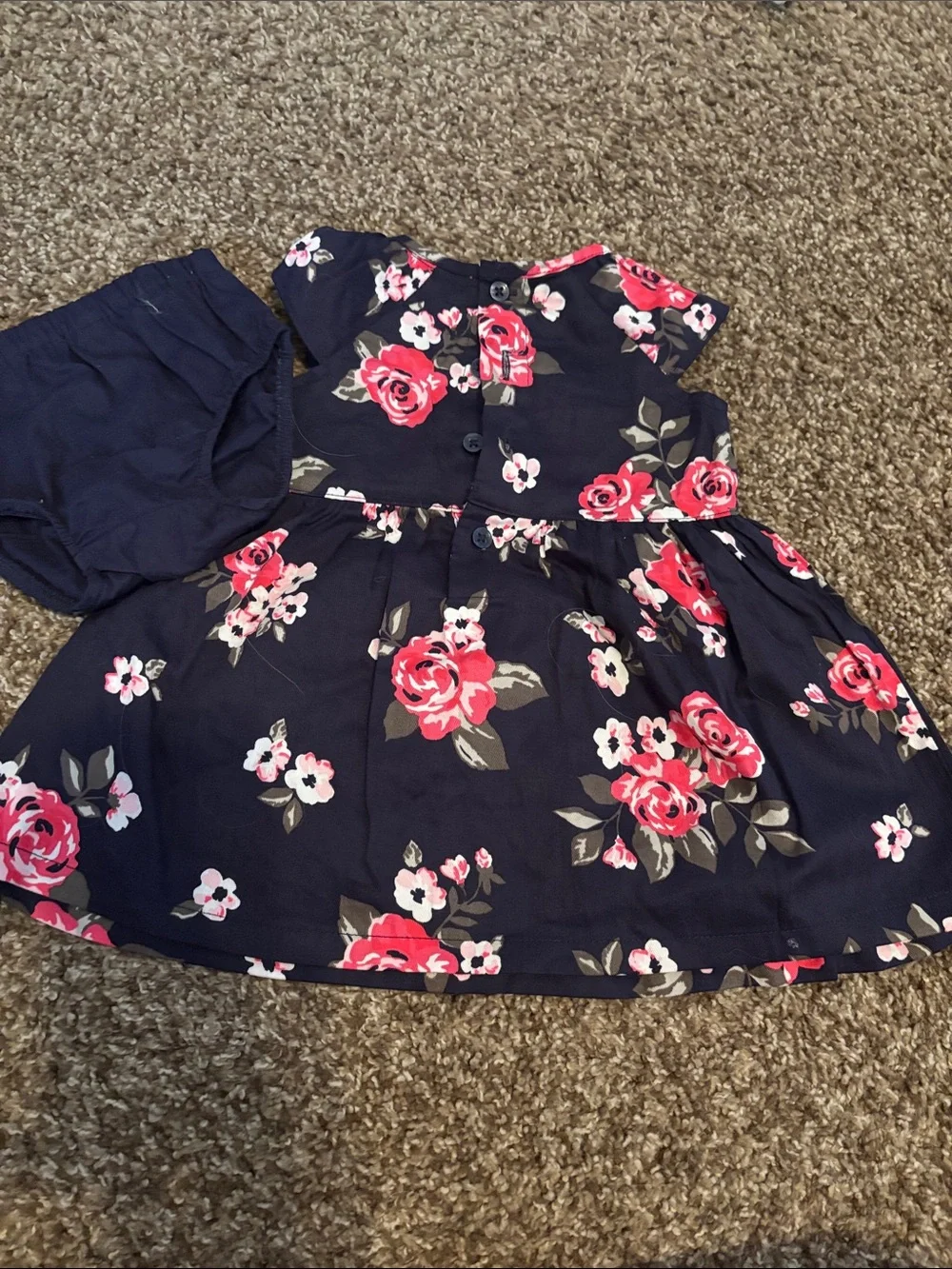 Baby Girls Mixed Romper & Dress Bundle - Pink, White, Navy Floral - Picture 9 of 11